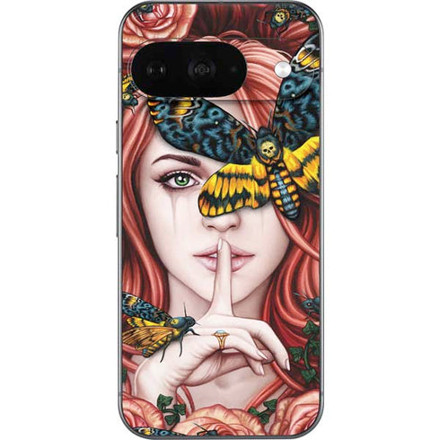 Gothic Woman and Death Moth Butterflies by Sarah Richter Google Pixel 9 Skin